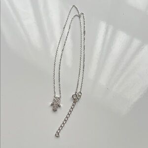Elegant Silver Necklace with Crystal Accents